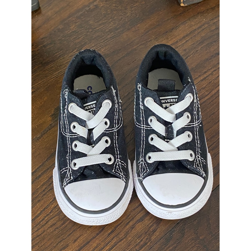 Converse Chuck Taylor All Star Black Low Top Kids Sneakers Size 7 A018F